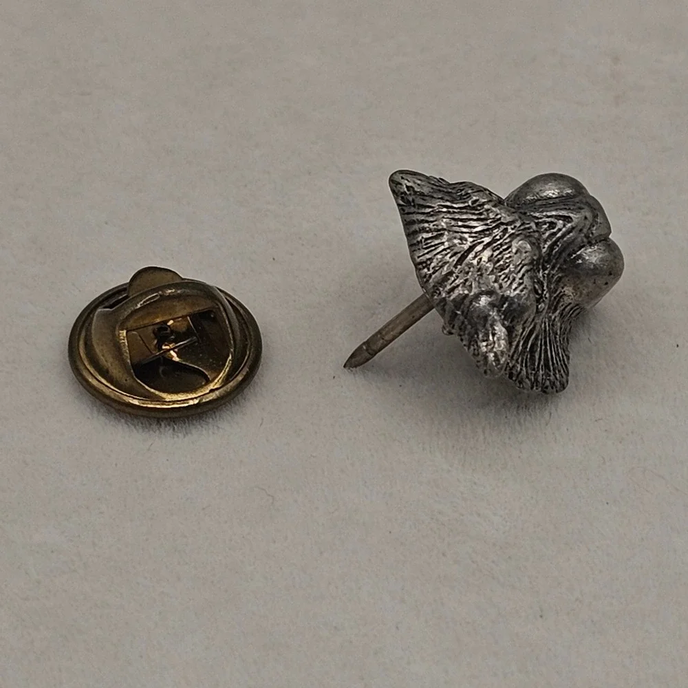 Big Wild Cat Head Pin 3D 745 Silver Tone Pewter Lapel '82 Tie Tack Jaguar Cougar